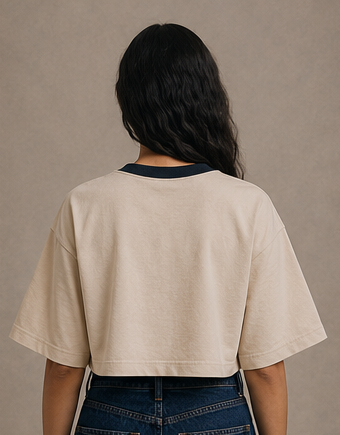 The Contrast Tee - Creme