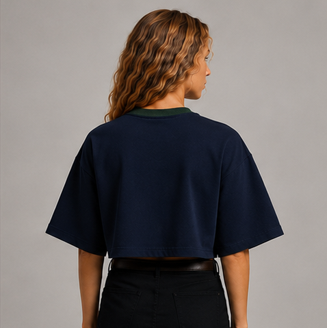 The Contrast Tee - Navy
