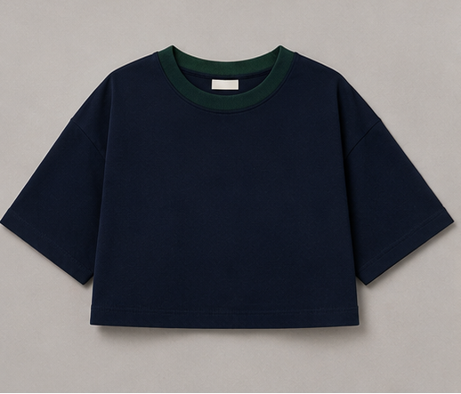 The Contrast Tee - Navy