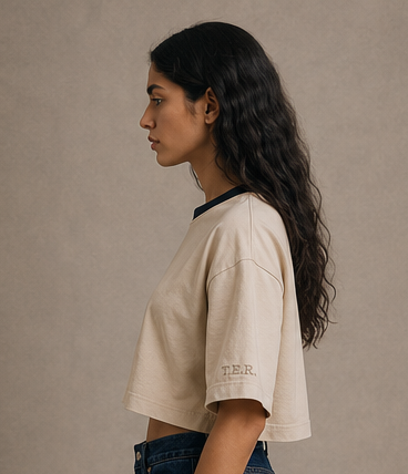 The Contrast Tee - Creme